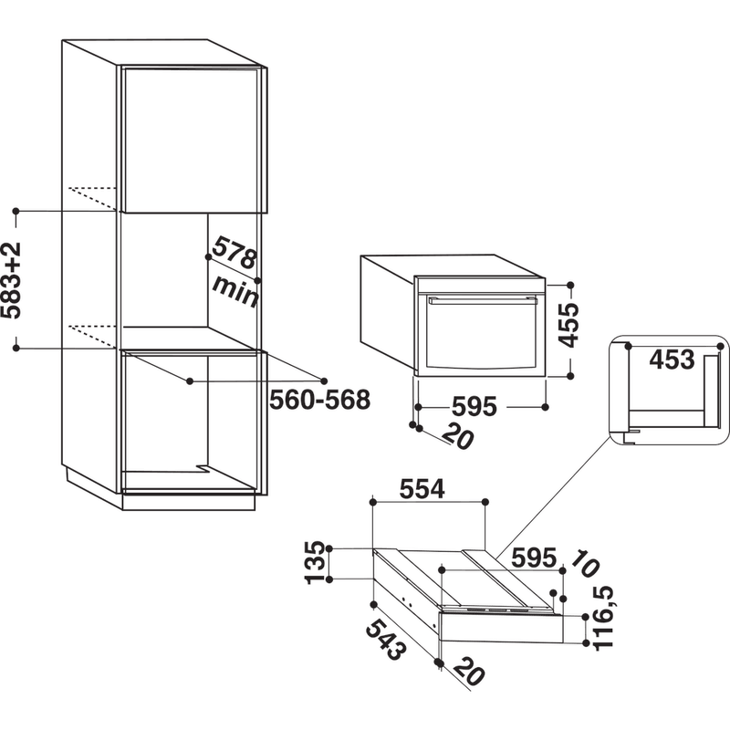 Whirlpool MDA-C Vacuum sealer W11 SVD140 Nero Technical drawing