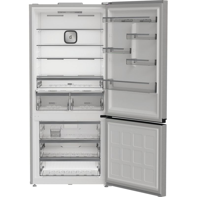 Whirlpool-Combinazione-Frigorifero-Congelatore-A-libera-installazione-WHK2-6614-X8E-Pearl-Inox-2-porte-Frontal-open