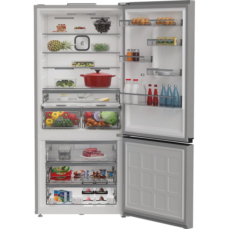 Whirlpool-Combinazione-Frigorifero-Congelatore-A-libera-installazione-WHK2-6614-X8E-Pearl-Inox-2-porte-Lifestyle-frontal-open