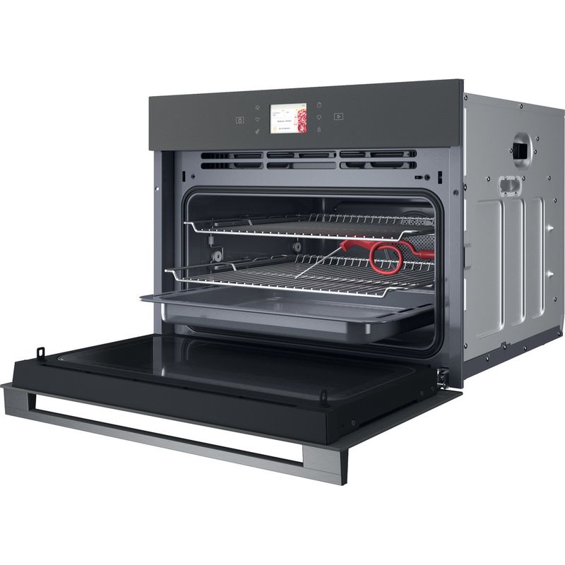 Whirlpool Microonde Da incasso WCW11O7FHTSSM Stardust grey matte Elettronico 53 Microonde combinato 950 Perspective open