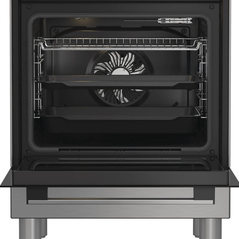 Hotpoint Cucina con forno a doppia cavità H6G8LMSAWX Inox GAS Lifestyle frontal open