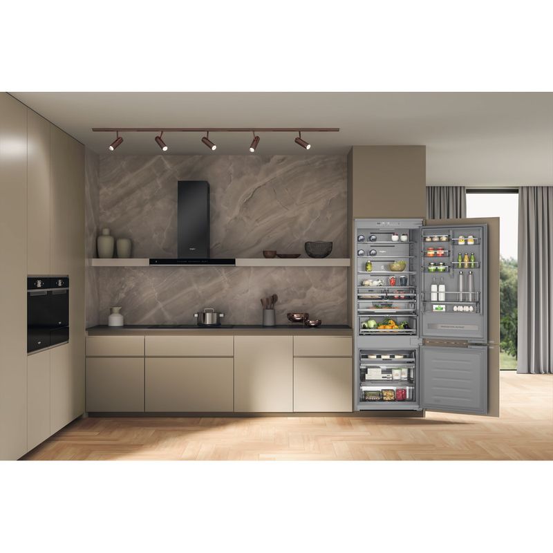 Whirlpool-Combinazione-Frigorifero-Congelatore-Da-incasso-WH-SP70-T262-P-Grigio-2-porte-Lifestyle-frontal-open
