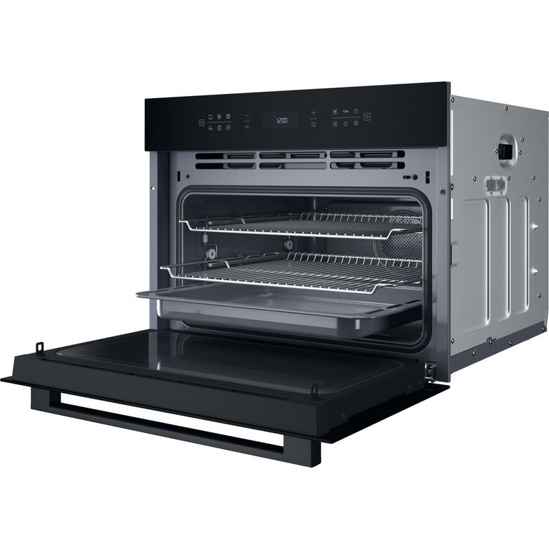 Hotpoint_Ariston Microonde Da incasso HACW7O7HTSBUK Nero Elettronico 53 Microonde combinato 950 Perspective open