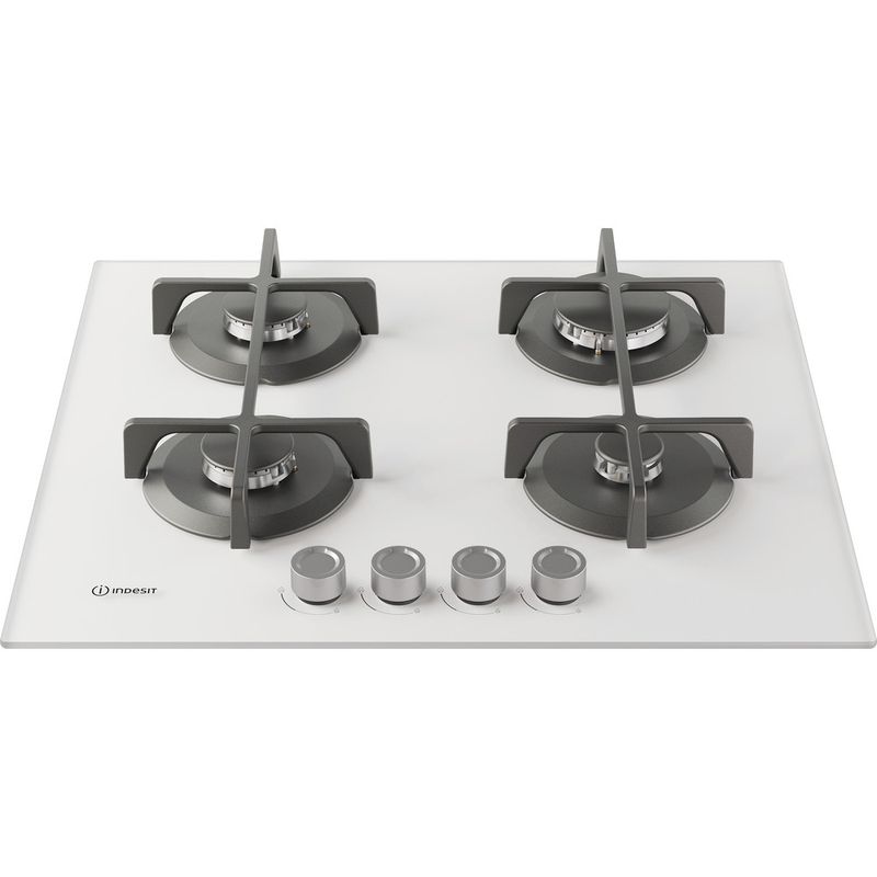 Indesit-Piano-cottura-ING-61T-WH-1-Bianco-GAS-Frontal-top-down