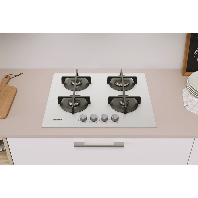 Indesit-Piano-cottura-ING-61T-WH-1-Bianco-GAS-Lifestyle-frontal-top-down