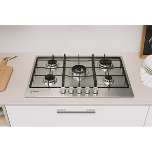 Indesit Piano cottura THP 752 W/IX/I 1 Inox GAS Lifestyle frontal top down