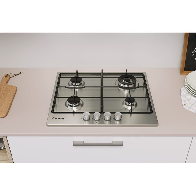 Indesit-Piano-cottura-THP-642-W-IX-I-1-Inox-GAS-Lifestyle-frontal-top-down
