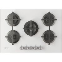Piano cottura a gas Indesit: 5 fuochi - ING 72T/WH 1