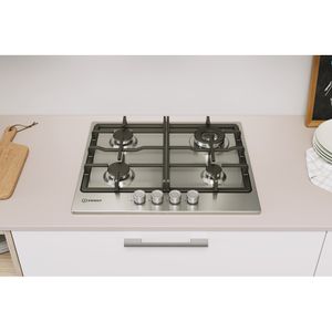 Indesit Piano cottura THP 641 W/IX/I 1 Inox GAS Lifestyle frontal top down