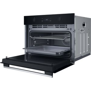 Whirlpool Microonde Da incasso WCW74HUSX Stainless Steel Elettronico 53 Microonde + grill 950 Perspective open
