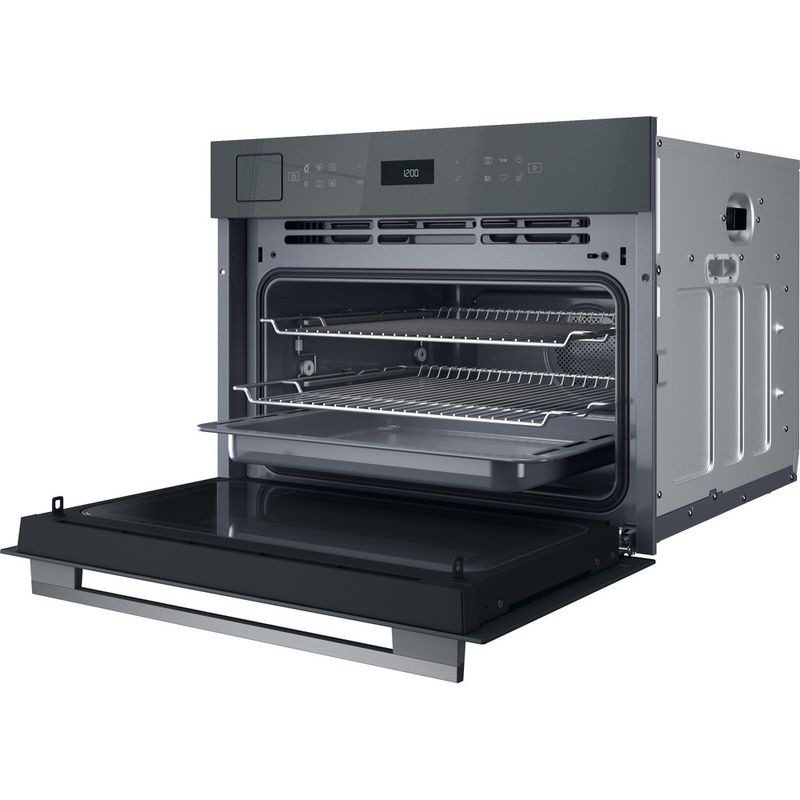 Whirlpool Microonde Da incasso WCT7A9PHTSSG Stardust grey glossy Elettronico 53 Microonde combinato 950 Perspective open