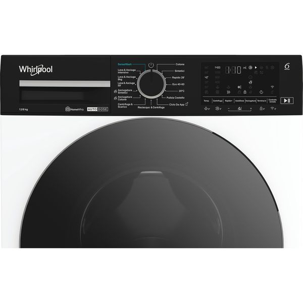 Whirlpool Lavasciugabiancheria A libera installazione WPD 2836W ADS IT Bianco Carica frontale Control panel