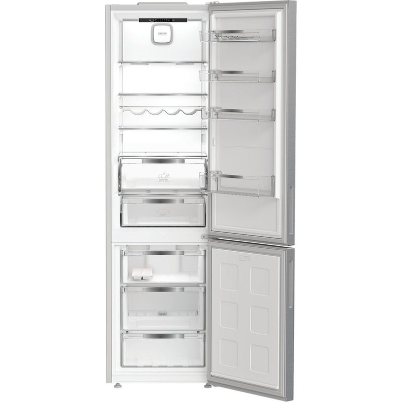 Hotpoint-Combinazione-Frigorifero-Congelatore-A-libera-installazione-HPK-25403-XP5E1-Argento-2-porte-Frontal-open