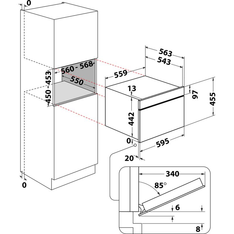 Whirlpool-Microonde-Da-incasso-WCT7A9PHTSB-Nero-Elettronico-53-Microonde-combinato-950-Technical-drawing