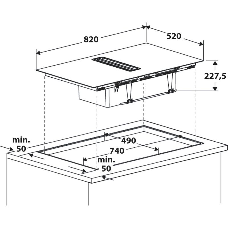 Hotpoint-Venting-cooktop-TVH80FB01-Nero-Technical-drawing