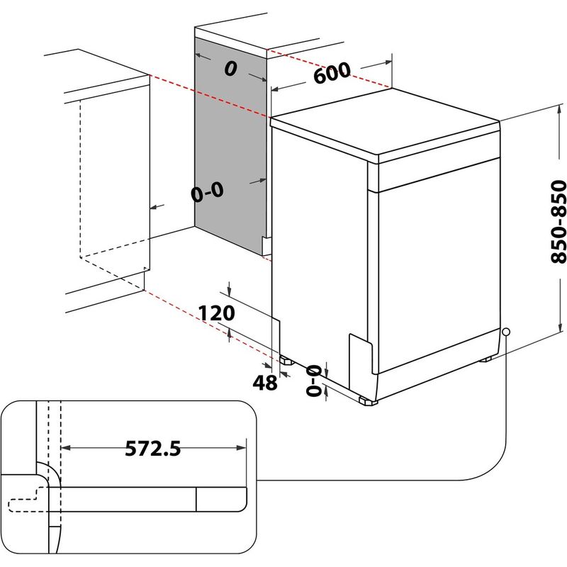 Hotpoint_Ariston Lavastoviglie Libera installazione HA4FFC14BX Libera installazione C Technical drawing