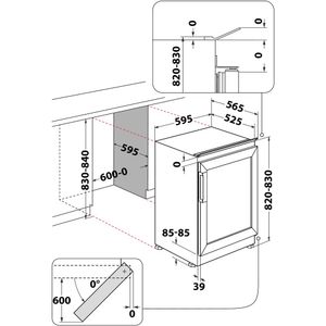 Hotpoint_Ariston Conservazione del vino Da incasso HAWBU60D2B Nero Technical drawing