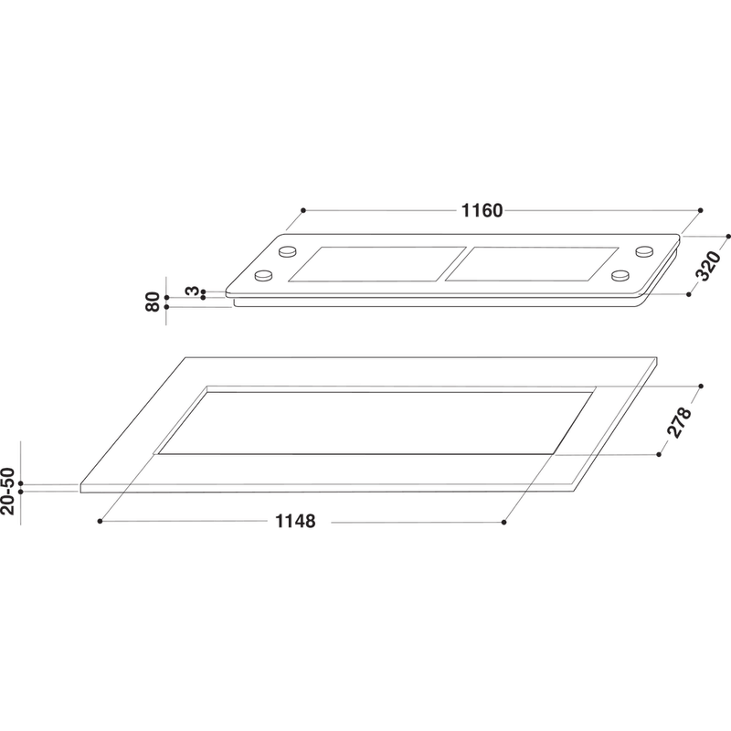 Whirlpool-Piano-cottura-AKM-294-IX-Inox-GAS-Technical-drawing