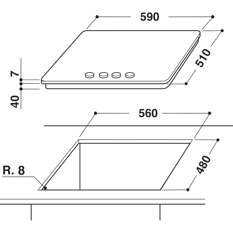 Whirlpool-Piano-cottura-GMW-6422-IXL-FR-Inox-Ixelium-GAS-Technical-drawing