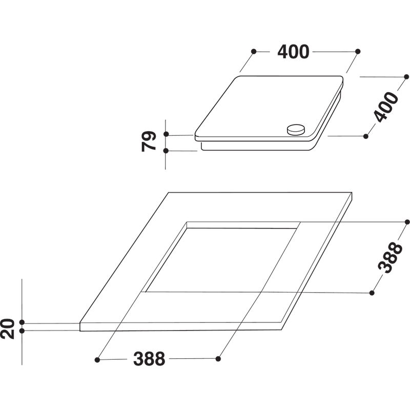 Whirlpool-Piano-cottura-ACM-434-IX-S-G-Inox-GAS-Technical-drawing