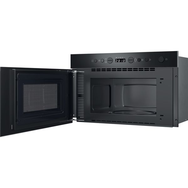 Indesit-Microonde-Da-incasso-IM-K12-B-Nero-Elettronico-22-Microonde---grill-750-Perspective-open