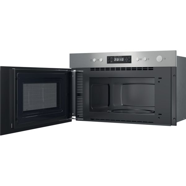Indesit-Microonde-Da-incasso-IM-K12-X-Stainless-Steel-Elettronico-22-Microonde---grill-750-Perspective-open