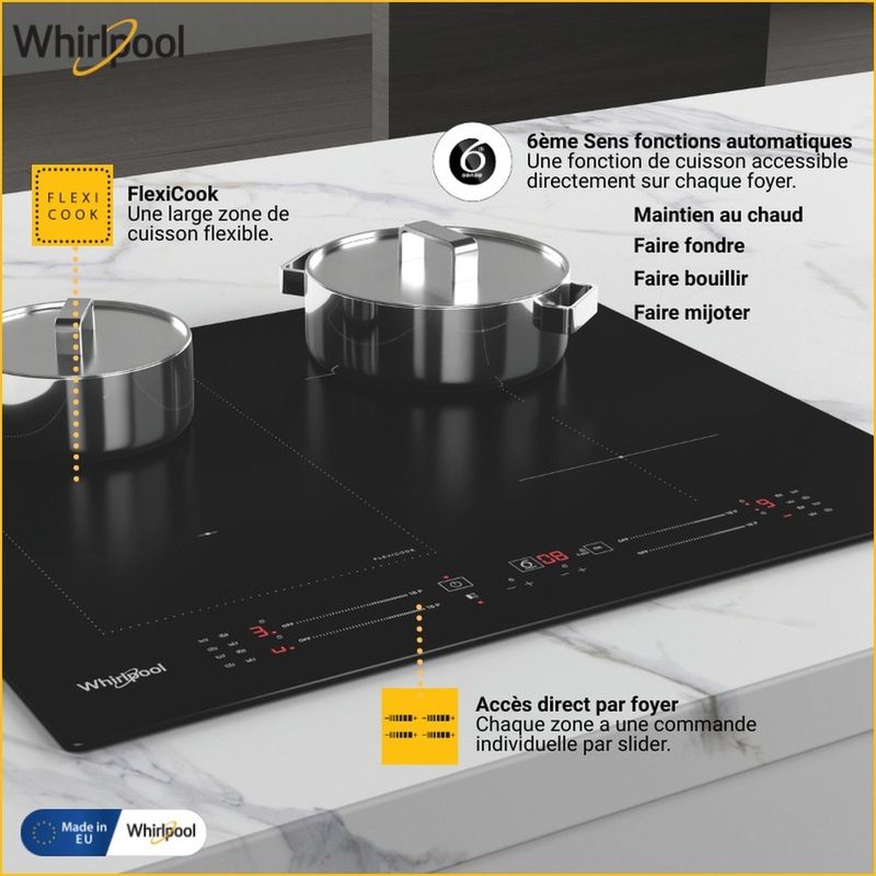 Whirlpool Piano cottura WL S7960 NE Nero Induction vitroceramic Lifestyle detail