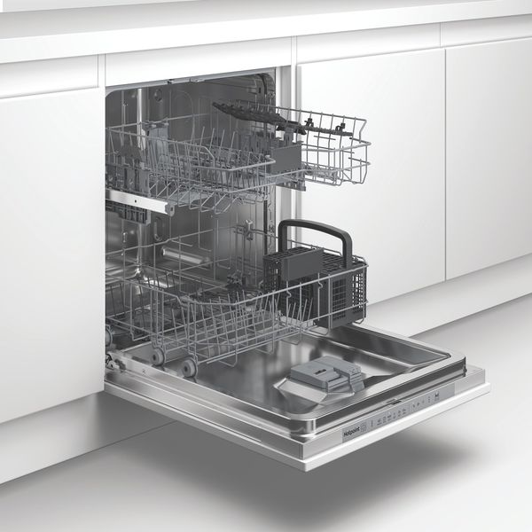 Hotpoint Lavastoviglie Da incasso HDI LYM D2S K Totalmente integrato D Perspective open