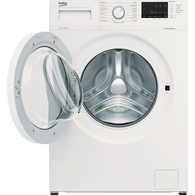 Beko-Lavabiancheria-A-libera-installazione-WUXS61032WI-IT-Bianco-Carica-frontale-D-Frontal-open