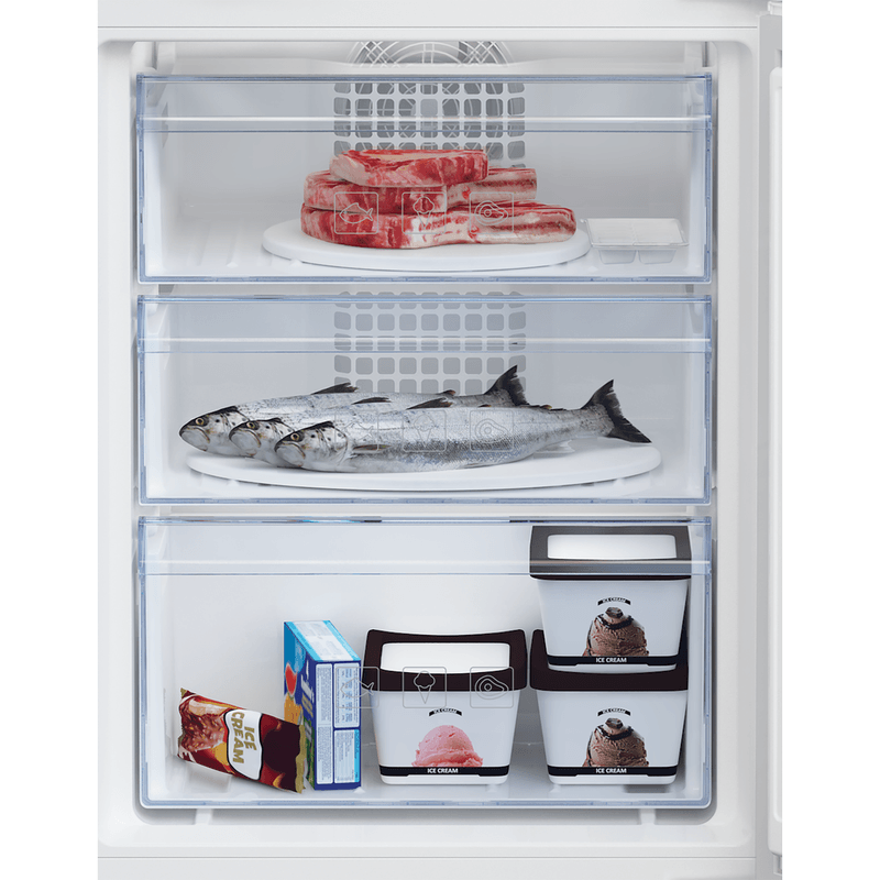 Beko Combinazione Frigorifero/Congelatore Da incasso BCHA275K4SN Zinc Metal 2 porte Drawer