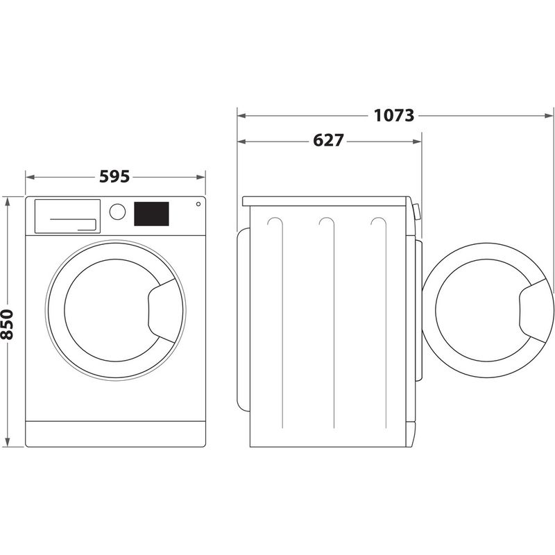 Whirlpool Lavabiancheria A libera installazione FFB EP 9148 BS IT Bianco Carica frontale A Technical drawing
