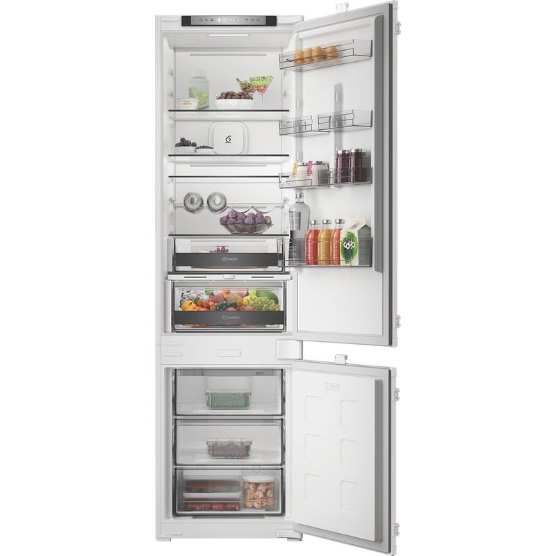 Whirlpool-Combinazione-Frigorifero-Congelatore-Da-incasso-WHK2-5322-B4E-Zinc-Metal-2-porte-Lifestyle-frontal-open