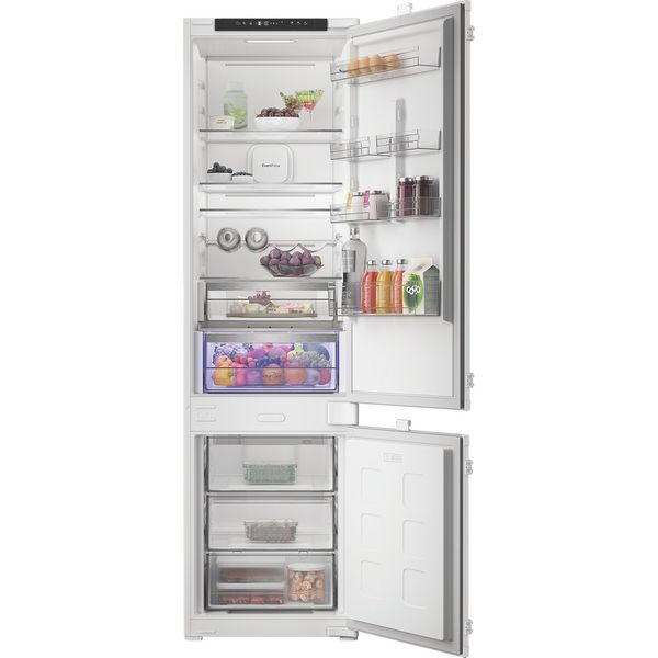 Hotpoint-Combinazione-Frigorifero-Congelatore-Da-incasso-HPK2-5322-B4E1-Zinc-Metal-2-porte-Lifestyle-frontal-open