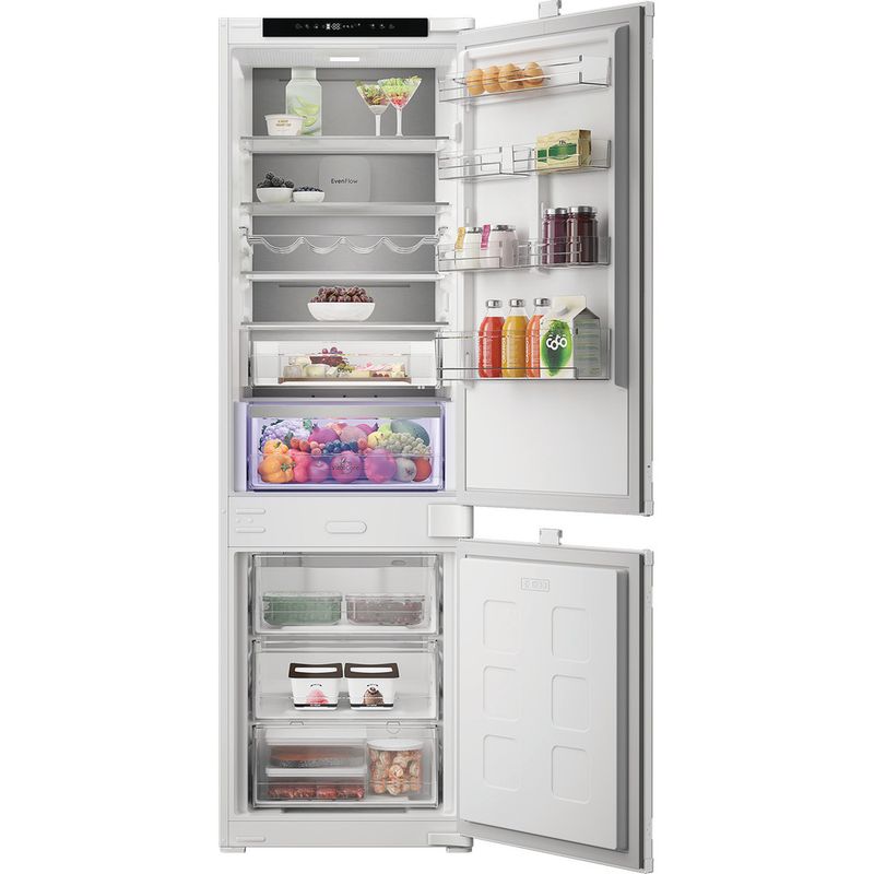 Hotpoint-Combinazione-Frigorifero-Congelatore-Da-incasso-HPK2-5292-B4E1-Zinc-Metal-2-porte-Lifestyle-frontal-open
