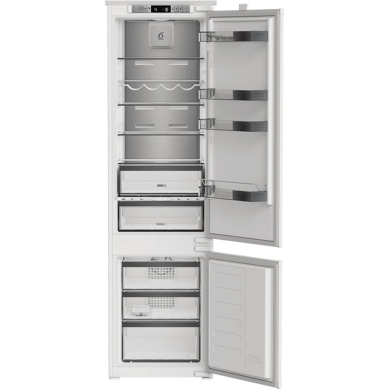 Whirlpool-Combinazione-Frigorifero-Congelatore-Da-incasso-WHKN-3283-B4E-Zinc-Metal-2-porte-Perspective-open