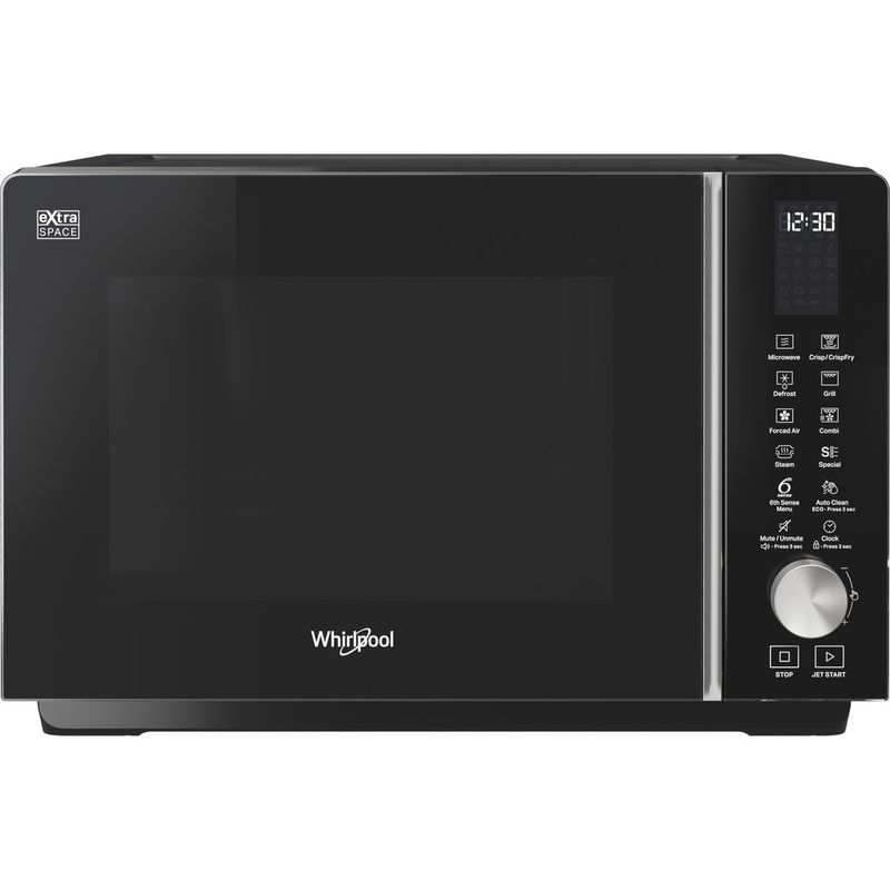 Whirlpool-Microonde-A-libera-installazione-MWF-259-SB-Silver-Nero-Elettronico-25-Microonde-combinato-800-Frontal