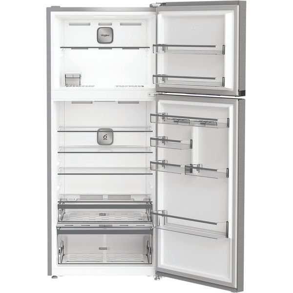 Whirlpool-Combinazione-Frigorifero-Congelatore-A-libera-installazione-WHD2-6552-X4E-New-Silver-–-ARC-1035-2-porte-Perspective-open