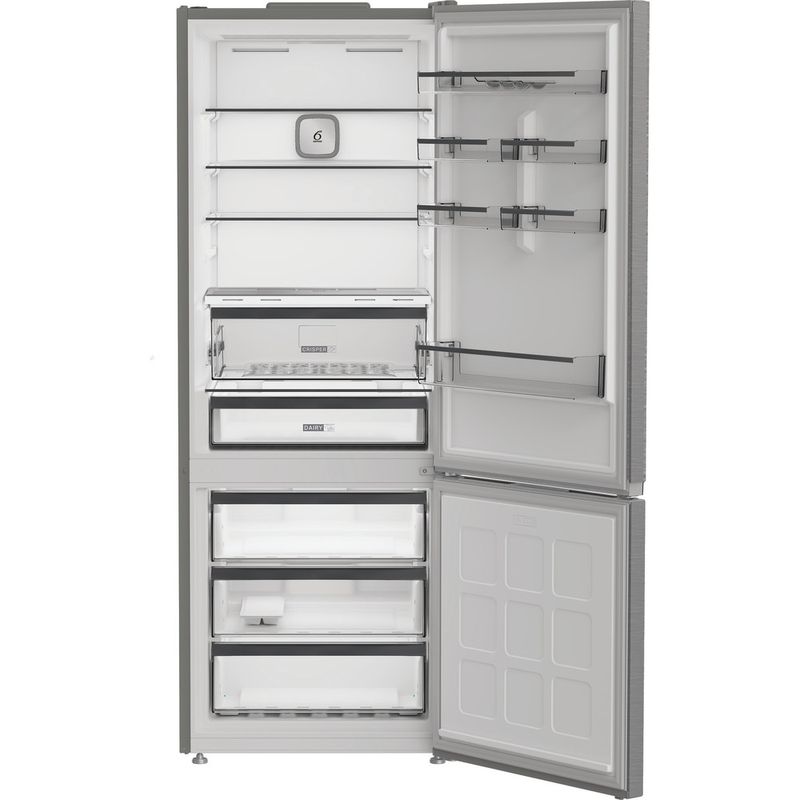 Whirlpool-Combinazione-Frigorifero-Congelatore-A-libera-installazione-WHK2-6493-X5E-New-Silver-–-ARC-1035-2-porte-Perspective-open