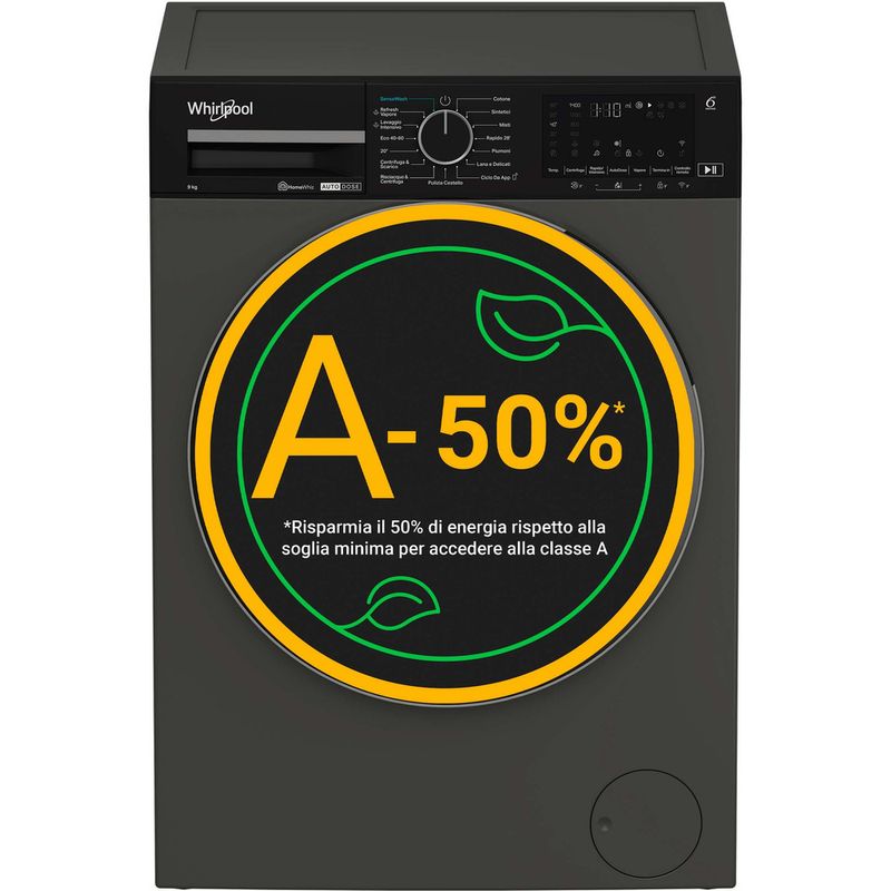 Whirlpool-Lavabiancheria-A-libera-installazione-WPM-911G-ADS-IT-Grigio-Manhattan-Carica-frontale-A-Hero-image