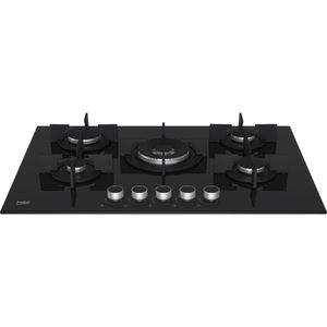 Beko-Piano-cottura-HILW-75222-S-Nero-GAS-Frontal-top-down