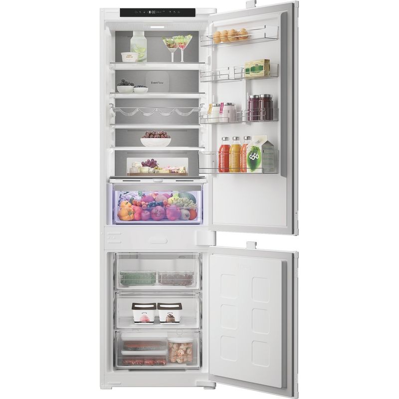 Hotpoint-Combinazione-Frigorifero-Congelatore-Da-incasso-HPK2-5293-B5E1-Zinc-Metal-2-porte-Lifestyle-frontal-open