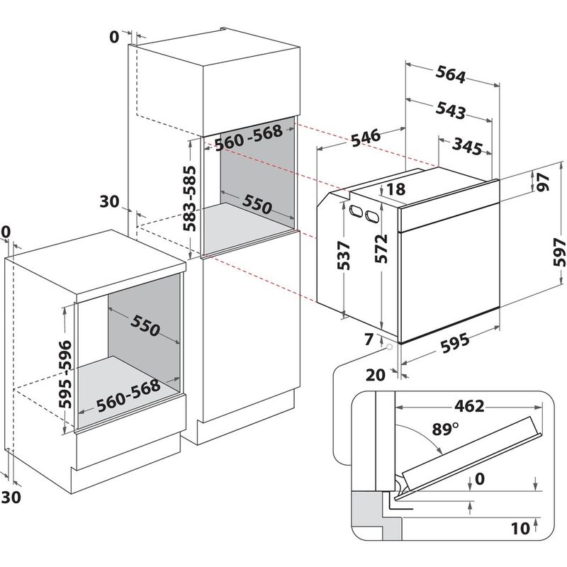 Hotpoint_Ariston-Forno-Da-incasso-HAOI78HT1SBAH-Elettrico-A--Technical-drawing